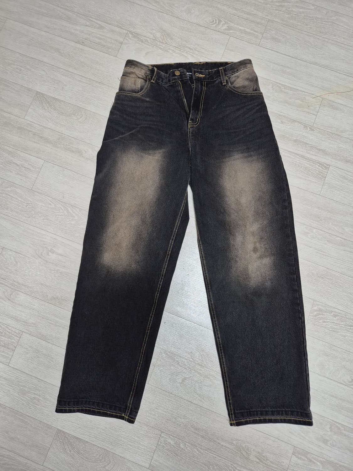 위캔더스 빈티지 워싱 데님팬츠(브라운) 상품이미지2