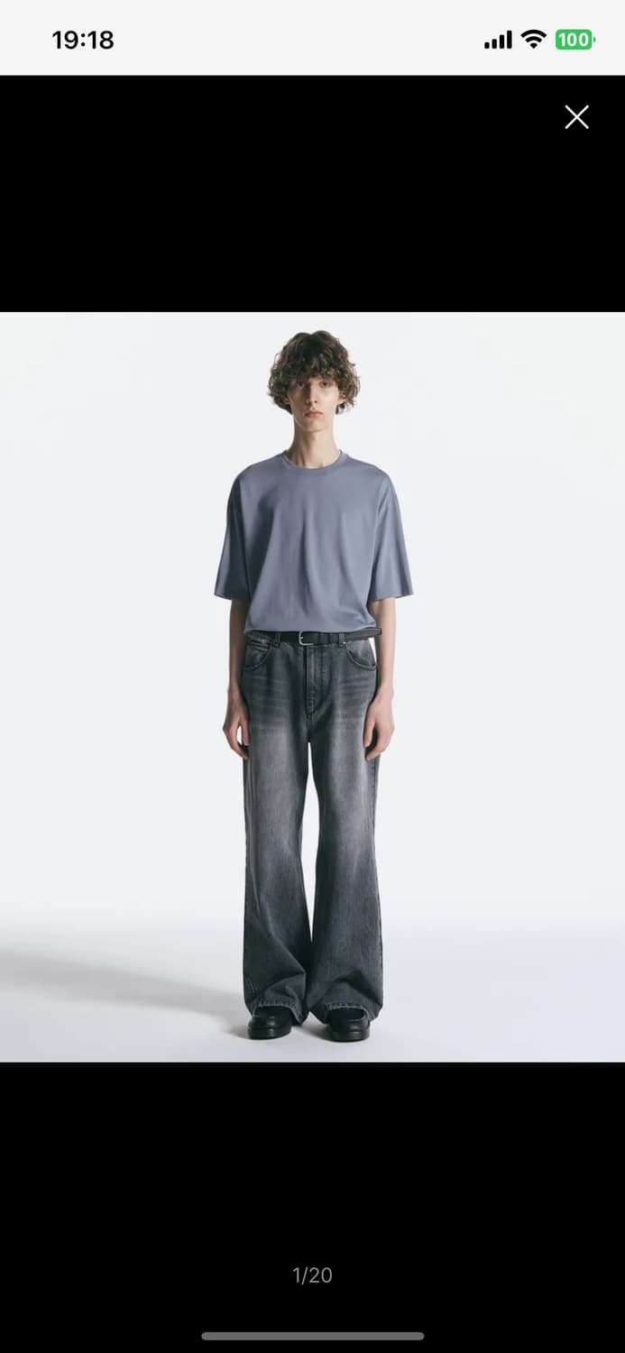 인사일런스 CALIK 로우 웨이스트 와이드 진 ASH GREY 상품이미지2
