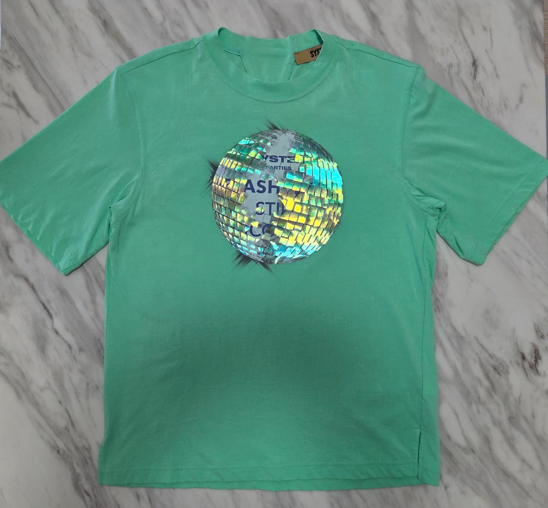 시스템 여성 미러볼 그래픽 티셔츠 상품이미지1