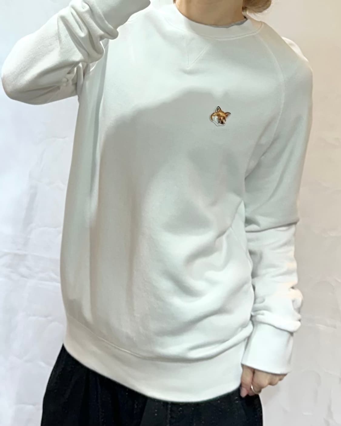 메종키츠네 여우로고 화이트 맨투맨 상품이미지1