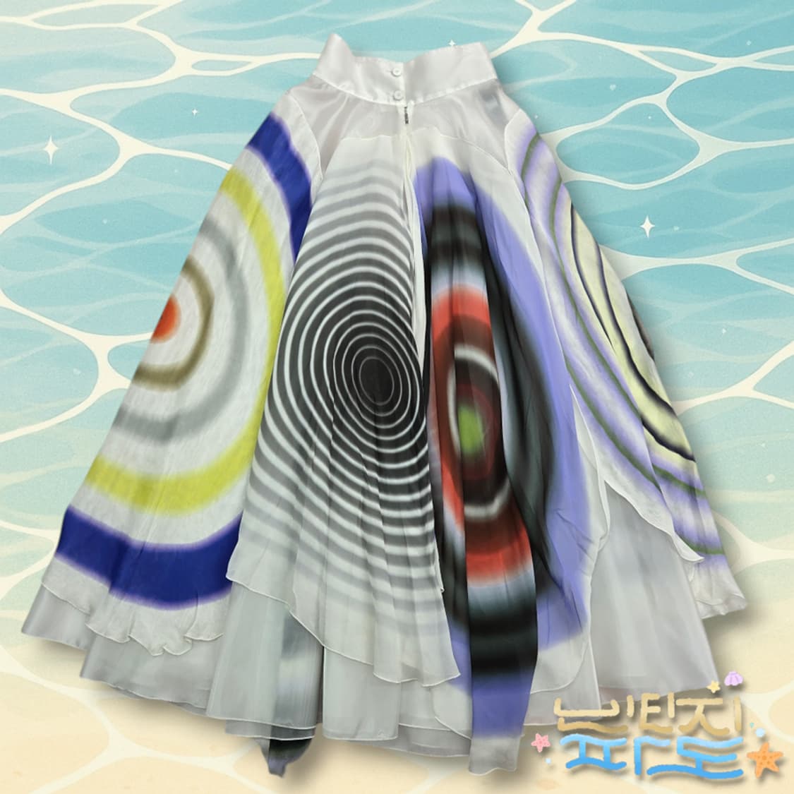  38 FENDI 08SS 칼라거펠트 컬렉션 실크 플레어 스커트 상품이미지4