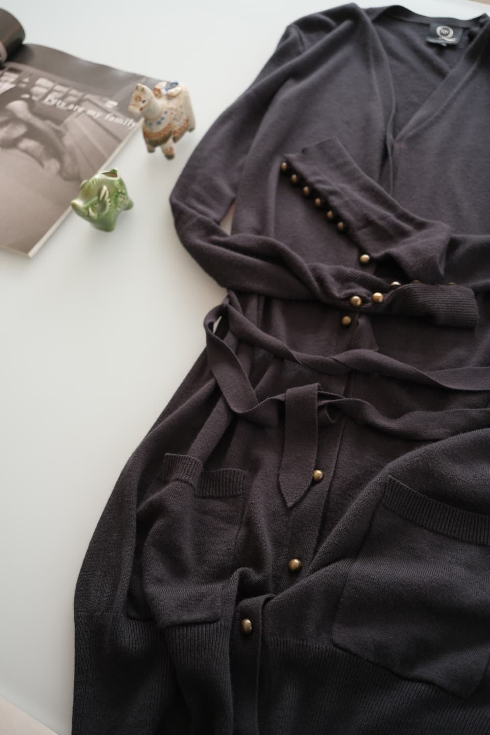 Button long cashmere blended cardigan 상품이미지2