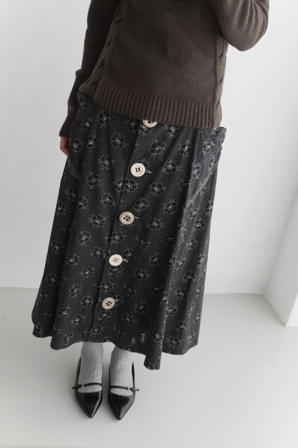 flower button skirt 상품이미지6
