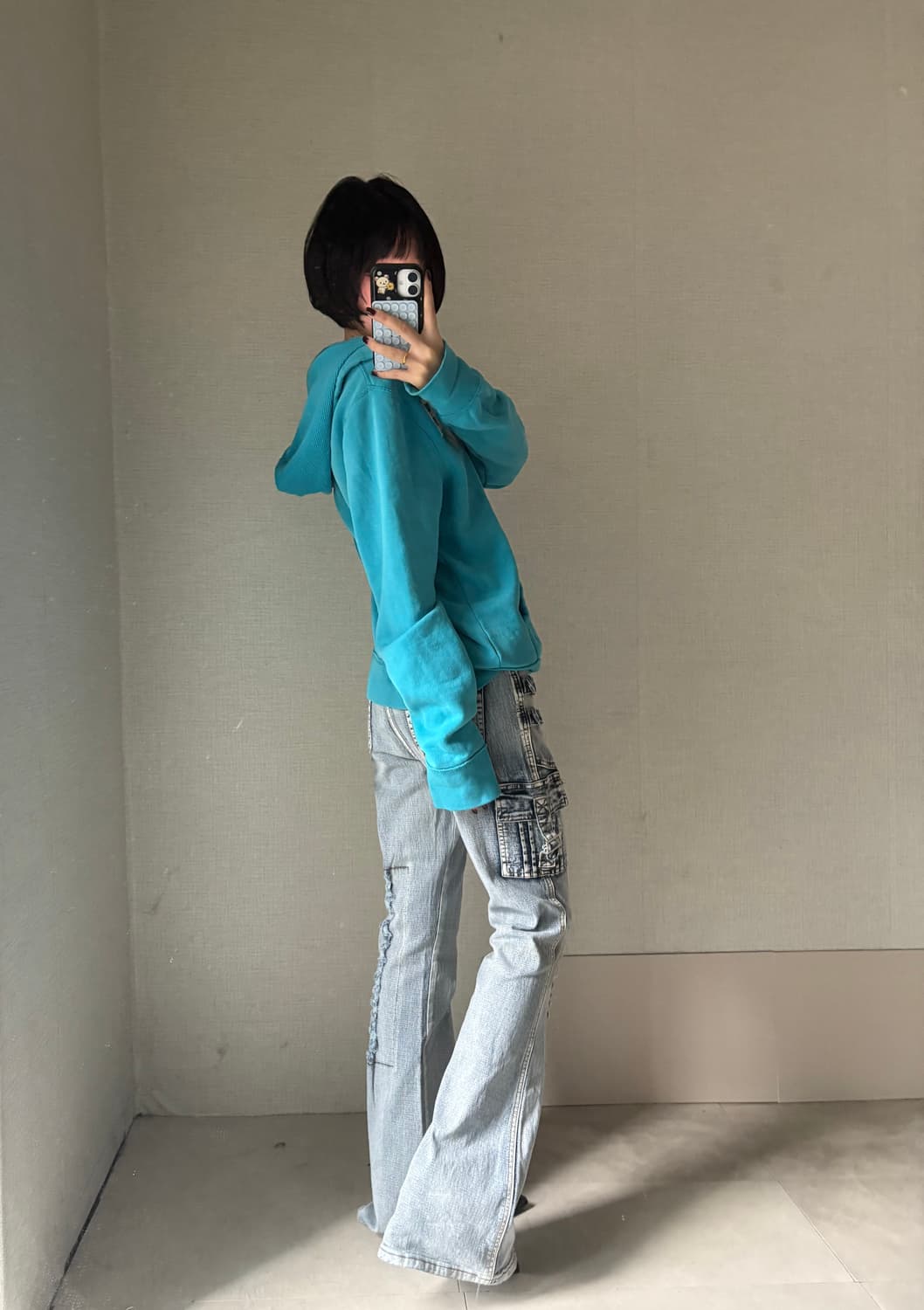 홀리스터 연하늘 오버핏 후드집업 상품이미지4