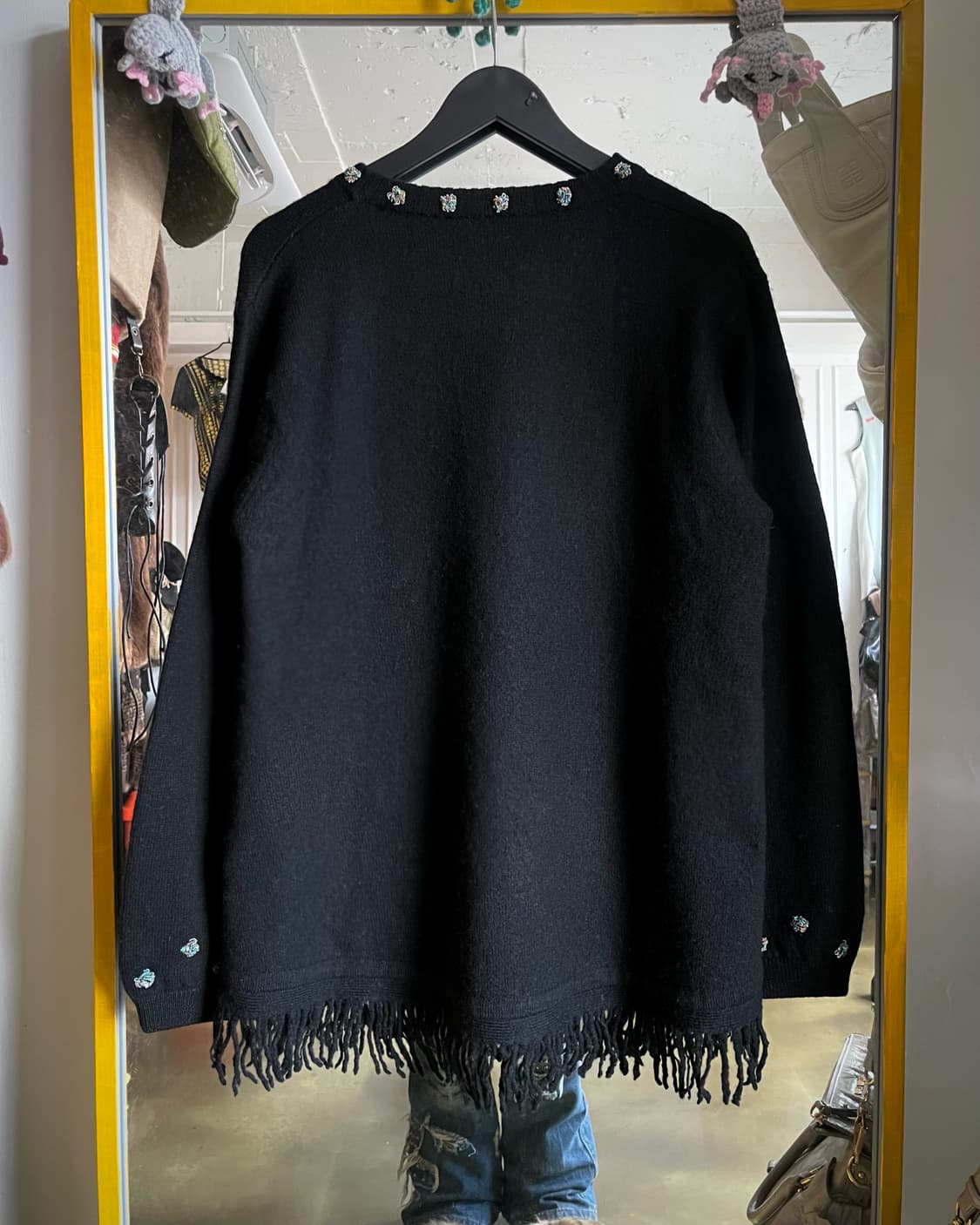 1980-90s MICMAC Paris Fringe Floral Knit 상품이미지9