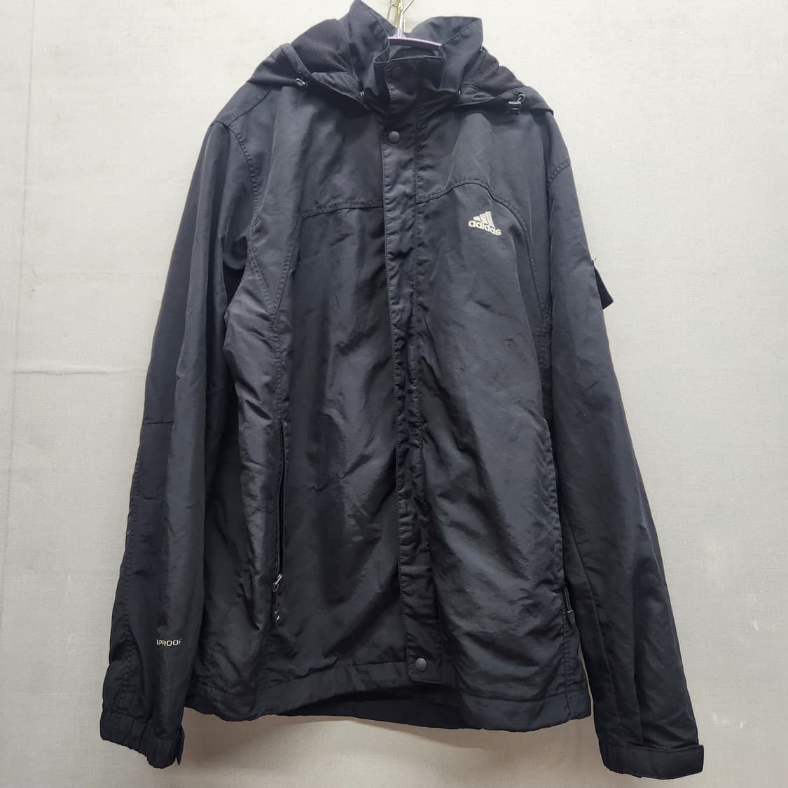 아디다스 로고 사이드 포켓 스트링 후드바람막이100(L) 상품이미지1