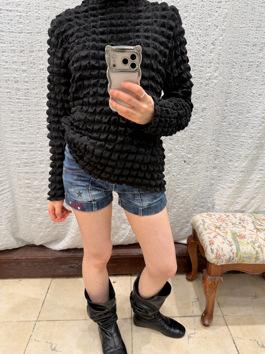 black pom pom sleeve 상품이미지6