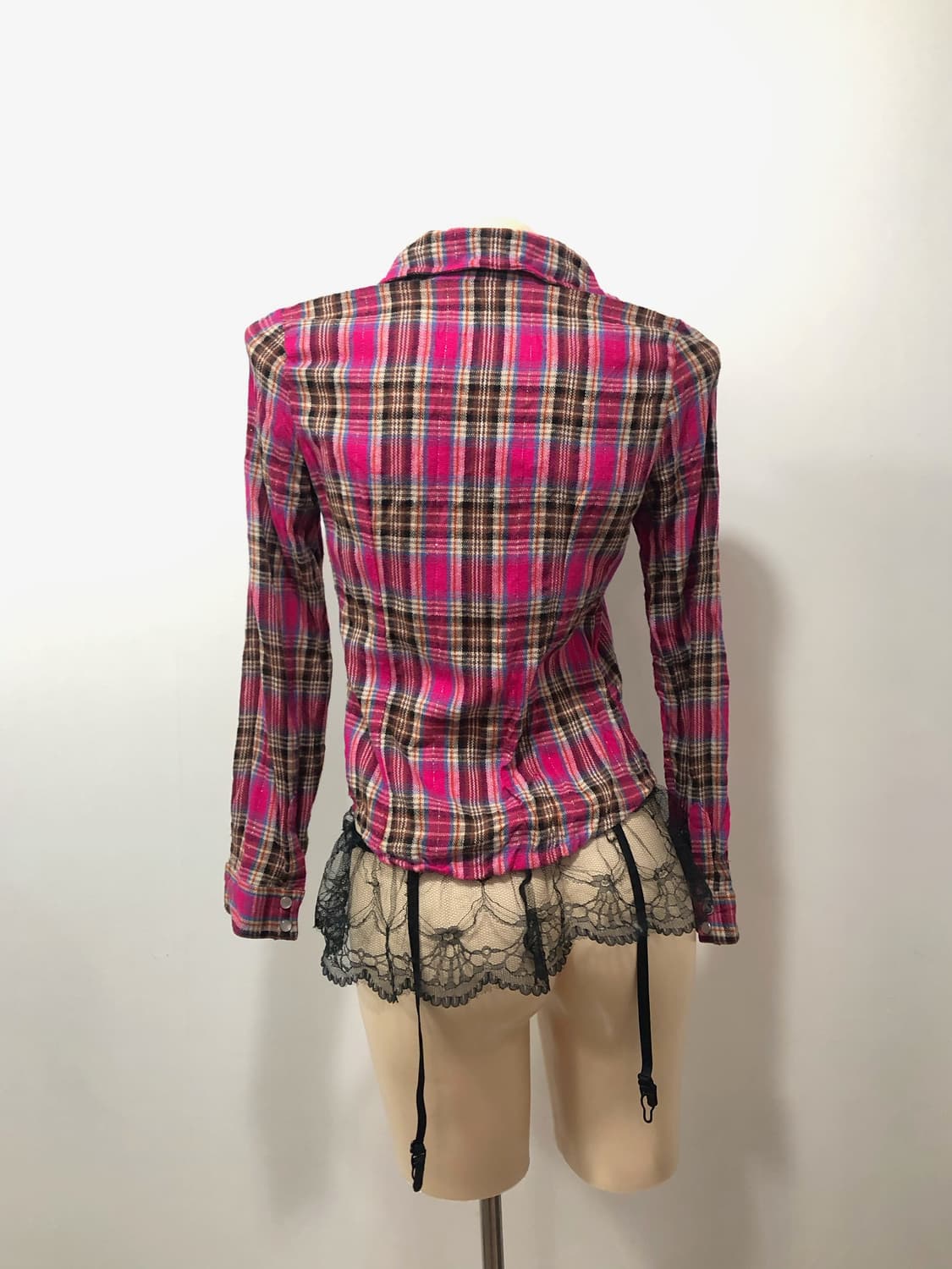 glitter hot pink check shirt 상품이미지2