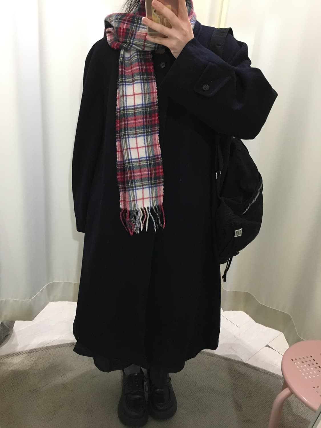 다크네이비 캐시미어 롱코트 상품이미지3