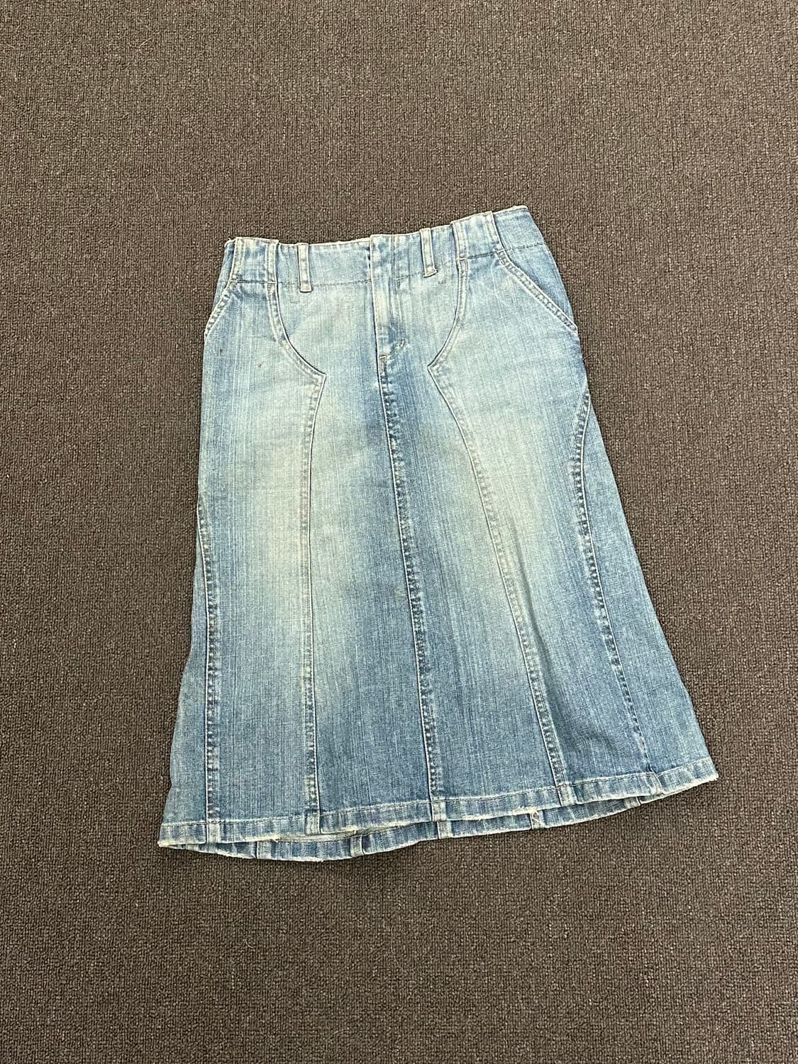 38)Japanese vintage 워싱 데님 미디 스커트 상품이미지1