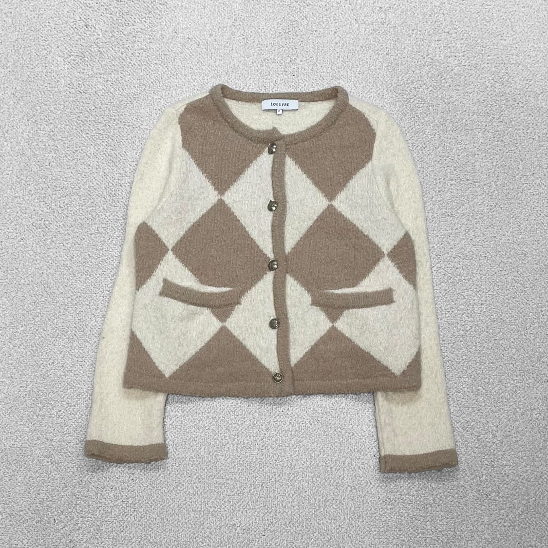 루에브르 아가일 니트 가디건 상품이미지1