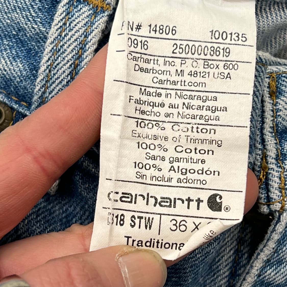 칼하트 b18 데님팬츠 r3002 상품이미지7