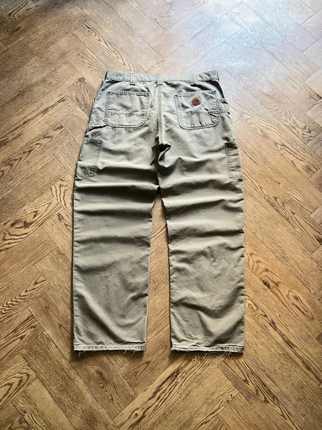 [36]칼하트 USA 빈티지 데미지드 라이트브라운 싱글니 카펜터 워크팬츠 상품이미지2