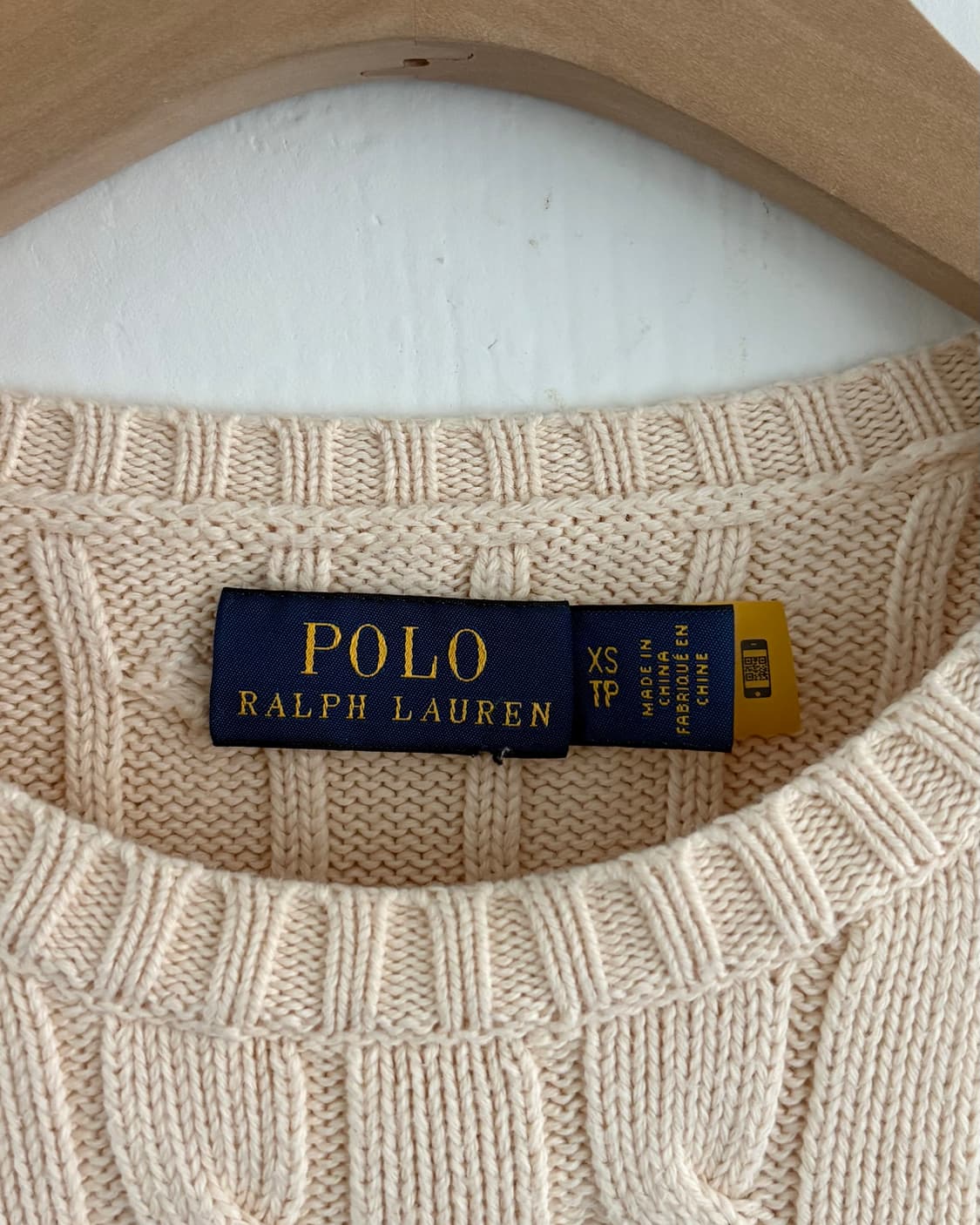 Polo 폴로 랄프로렌 QR 신형 아이보리 컬러 케이블 니트 상품이미지4