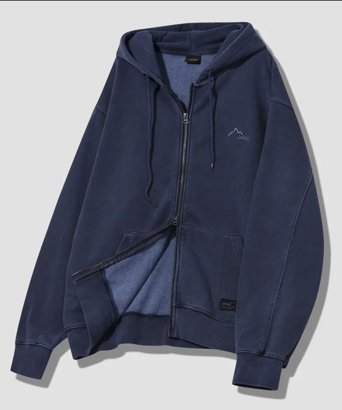 지프 [330g] 피그먼트 2way Peak-Logo 후드집업 상품이미지4