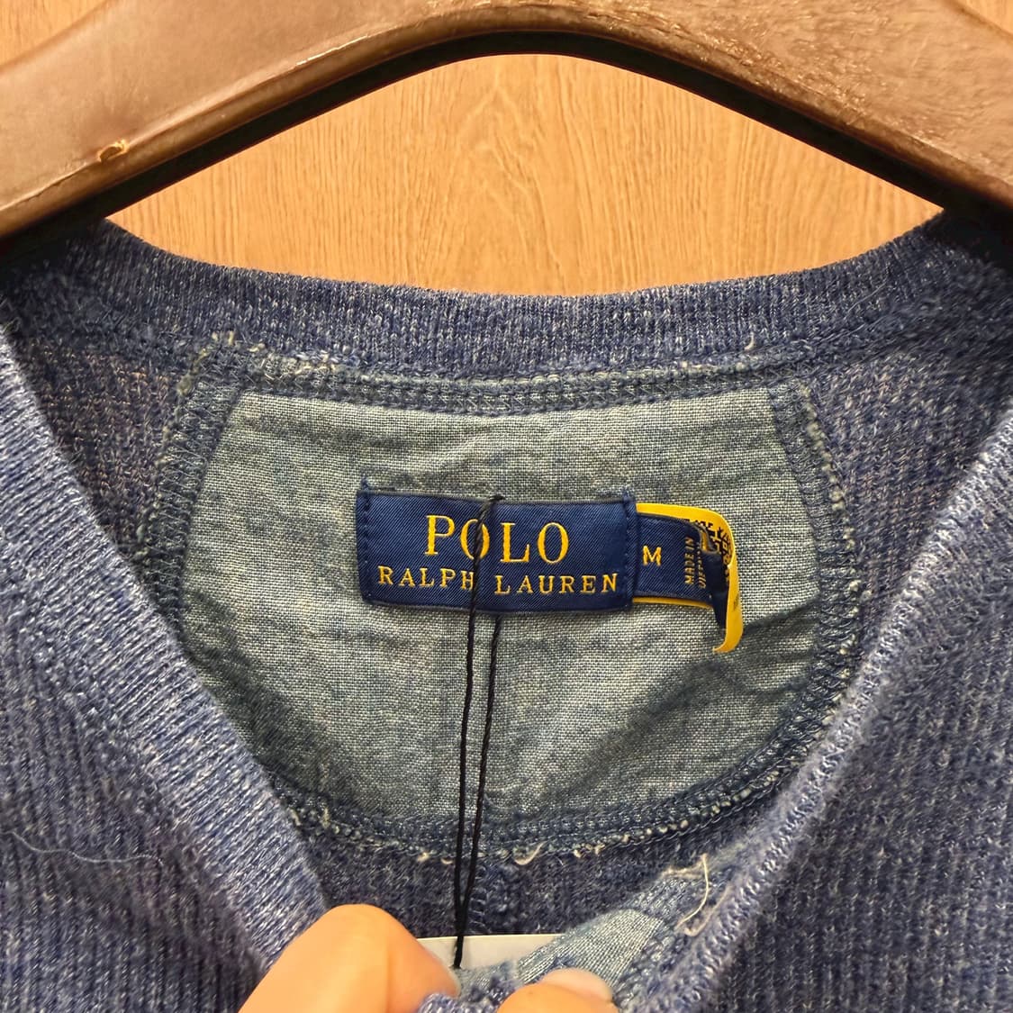 폴로 랄프 로렌 니트 롱 원피스 헨리넥 엘보 패치 슬림핏 라이트 블루 상품이미지7