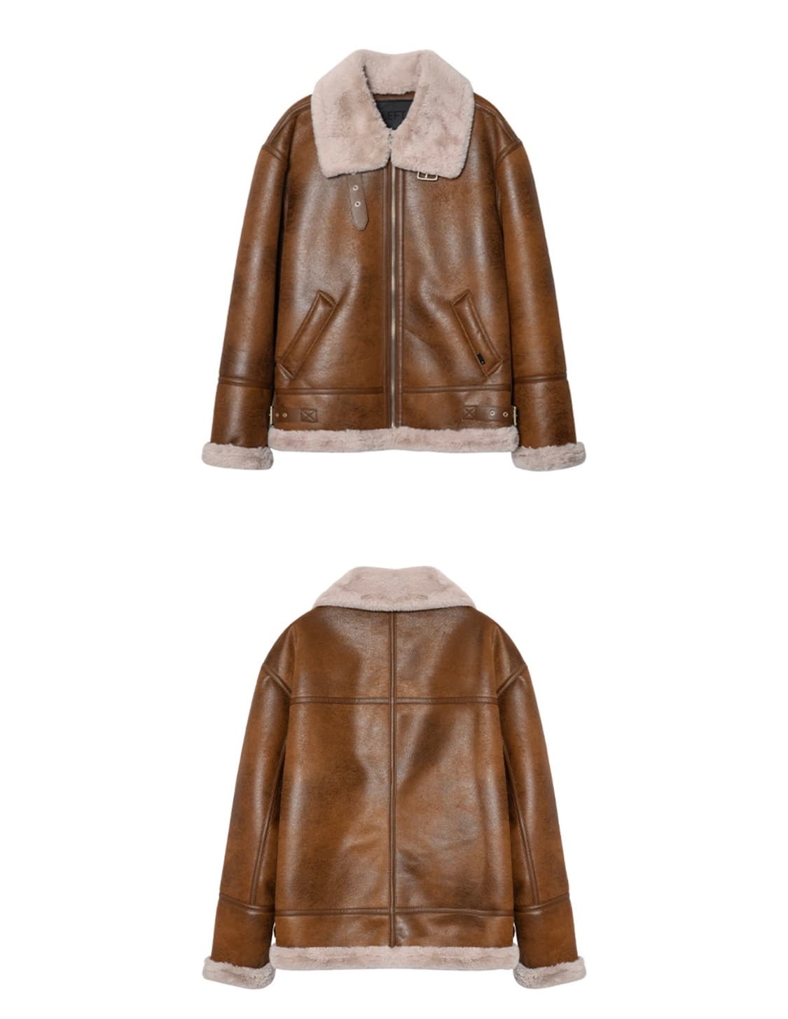 레프트서울 에비에이터 B-3 무스탕 브라운 상품이미지2