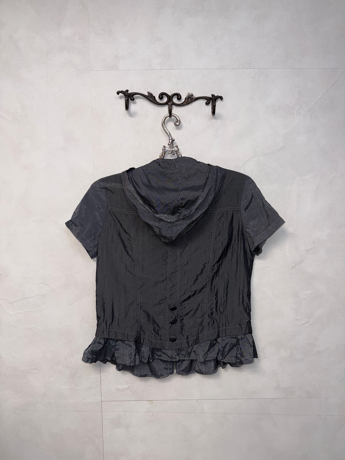 Charcoal napoleon button half hood 바람막이 상품이미지4