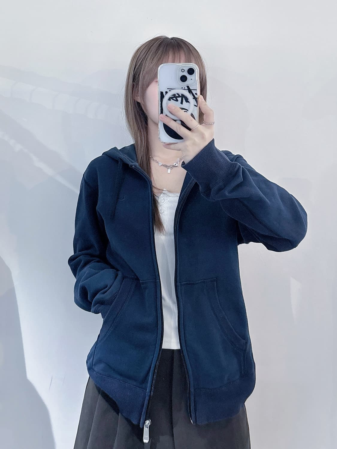 나이키 00‘s 블랙 스우시 후드집업 상품이미지2