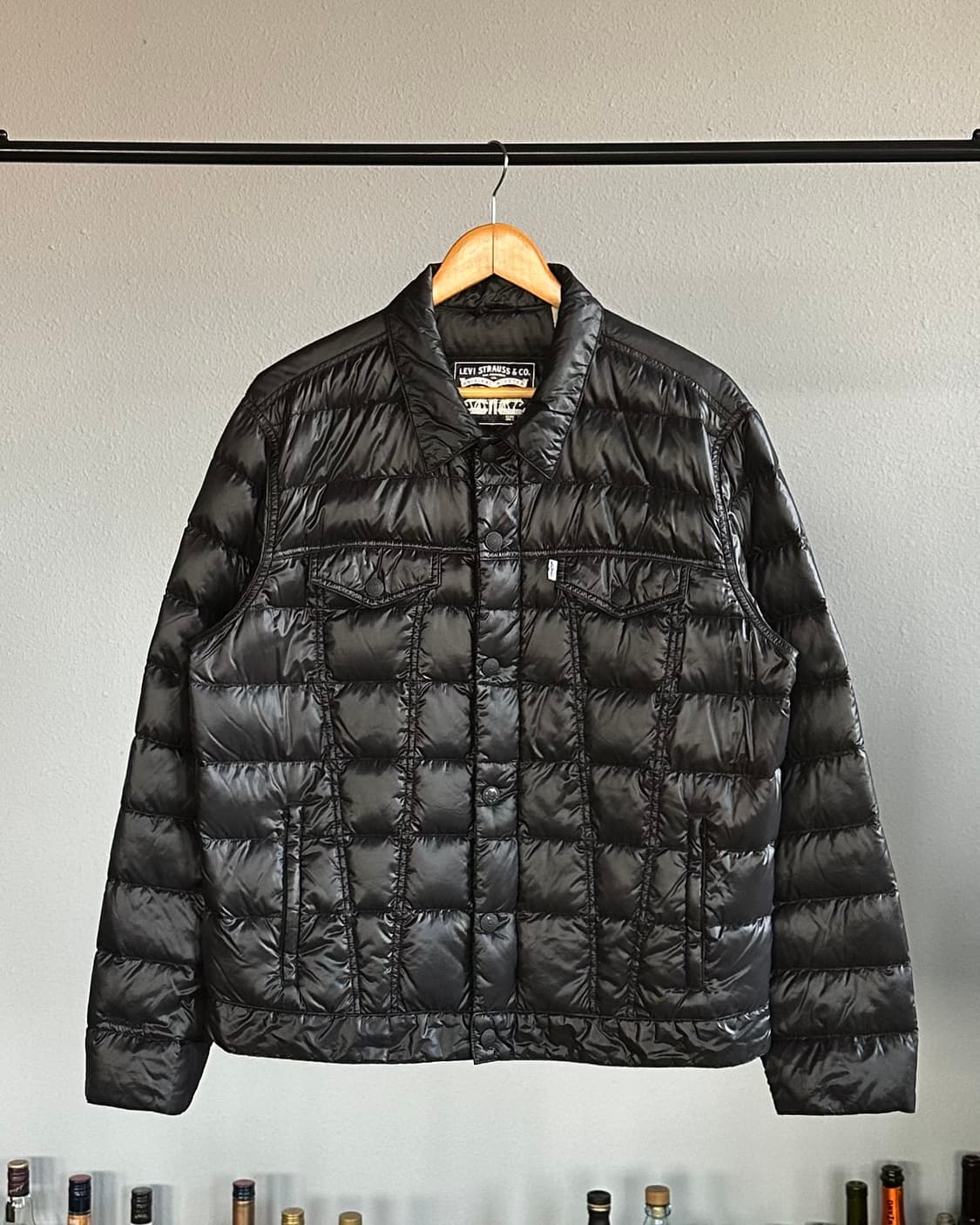 [L]리바이스 Big E 화이트탭 구스다운 트러커 경량 패딩 상품이미지1