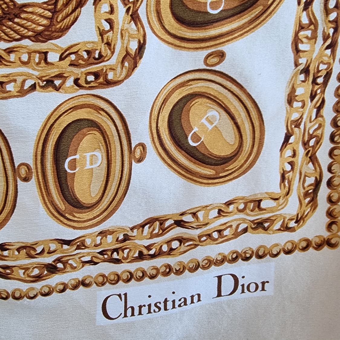 크리스챤 디올 스카프 아이보리 CD 로고 상품이미지5