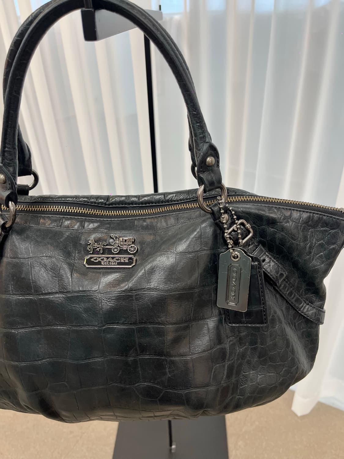 Coach Crocodile Pattern Leather Shoulder 상품이미지8