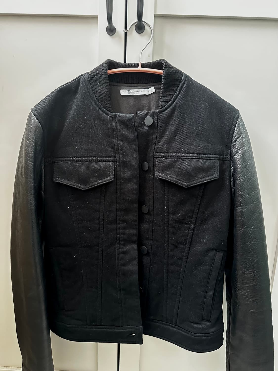 T by ALEXANDERWANG leather sleeve jacket 상품이미지1