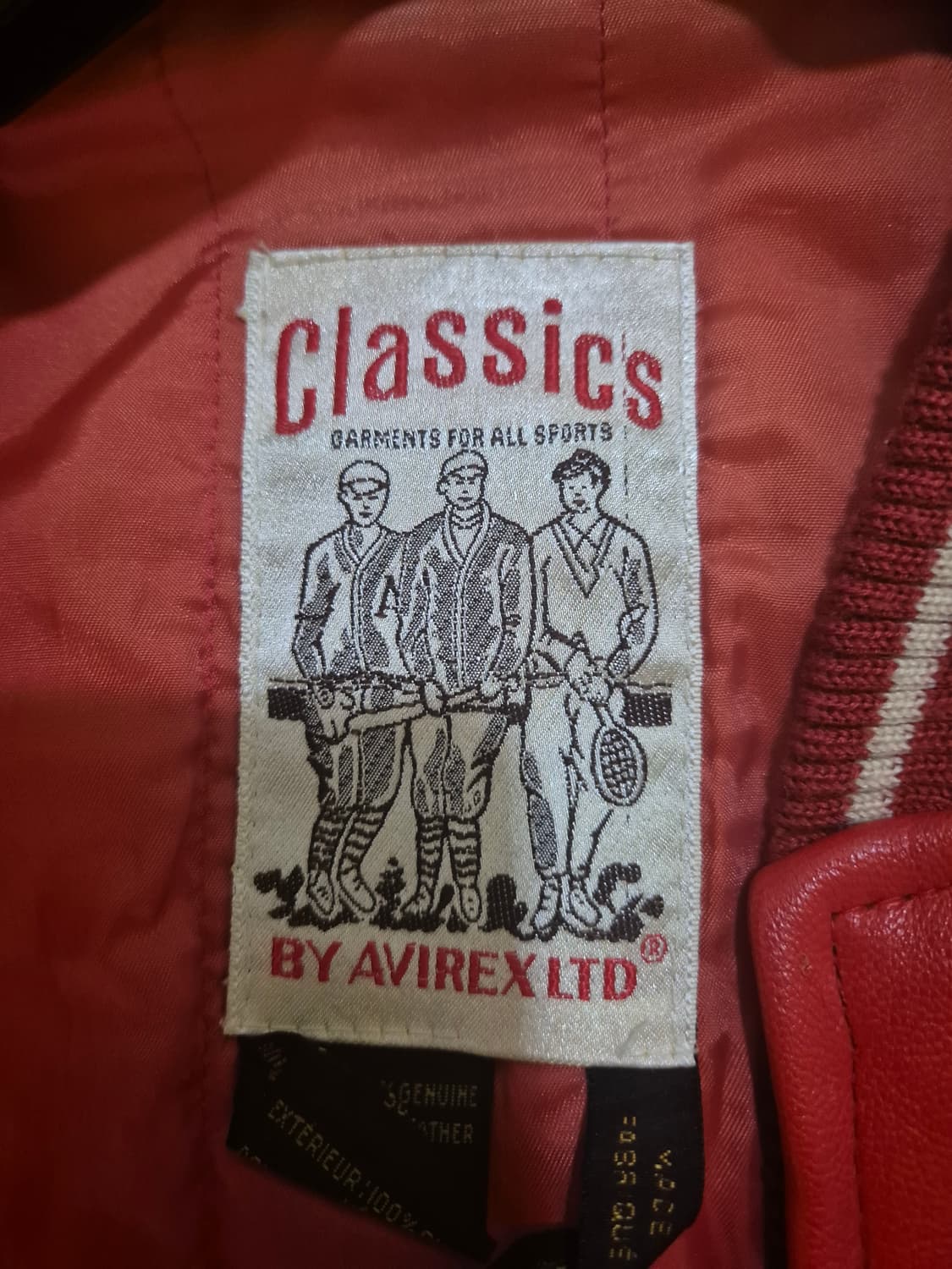 아비렉스 레더자켓 레드 L 상품이미지6