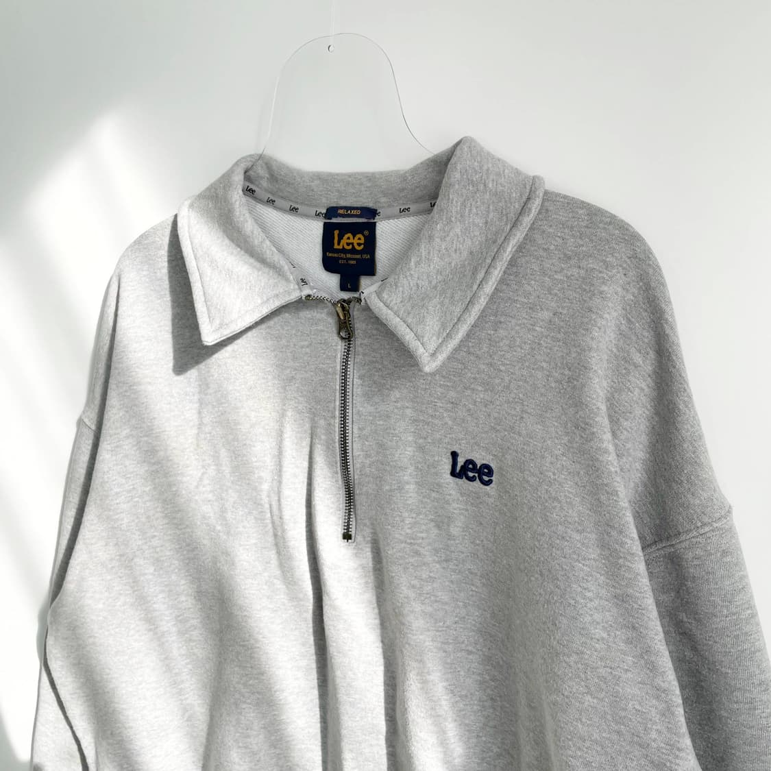 A2 LEE 스몰 트위치 하프 집업 맨투맨 그레이 L사이즈 상품이미지2