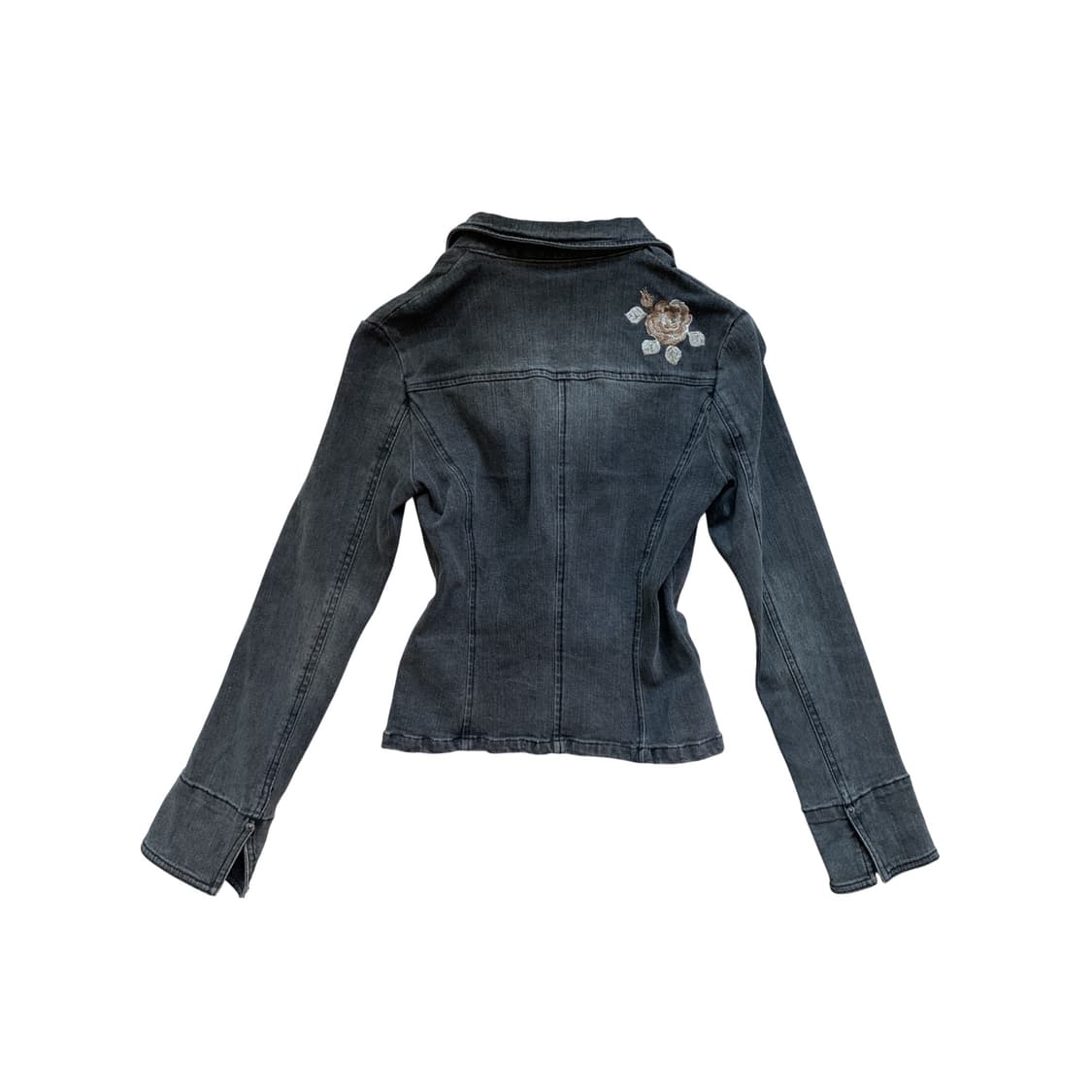 Flower Embroidery Black Debim Jacket 상품이미지2