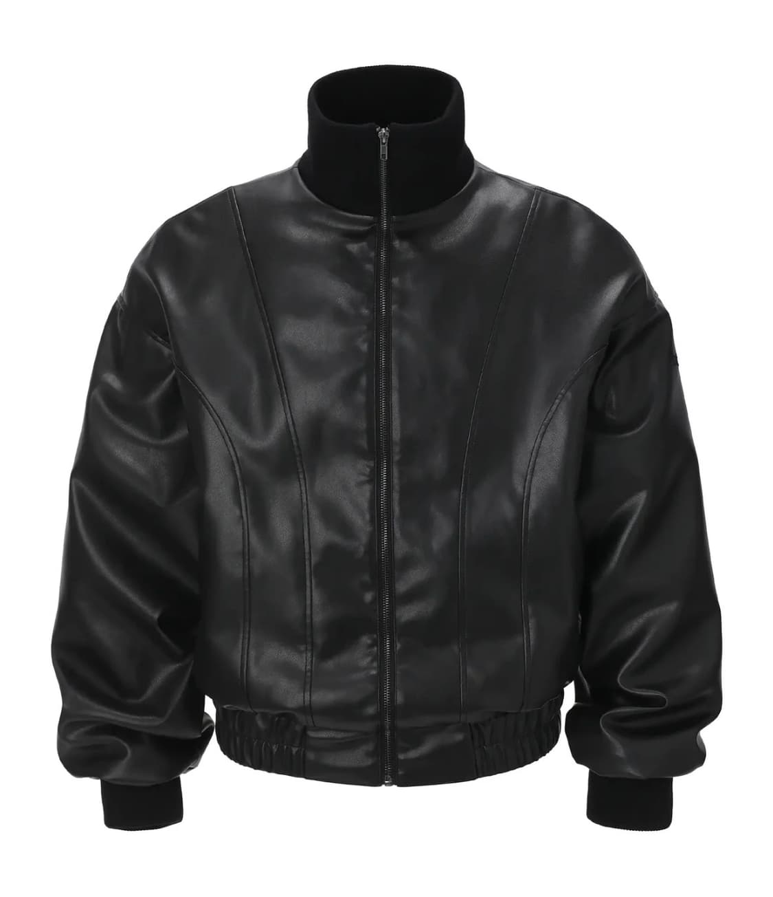 쓰리타임즈 하이넥 레더자켓 상품이미지1