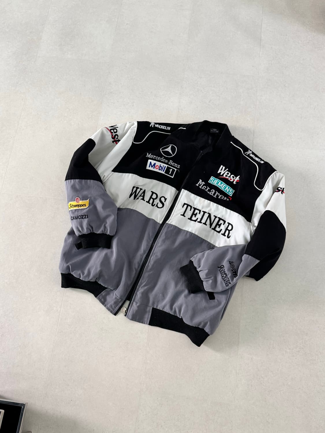 빈티지 레이싱 봄버 자켓 상품이미지1