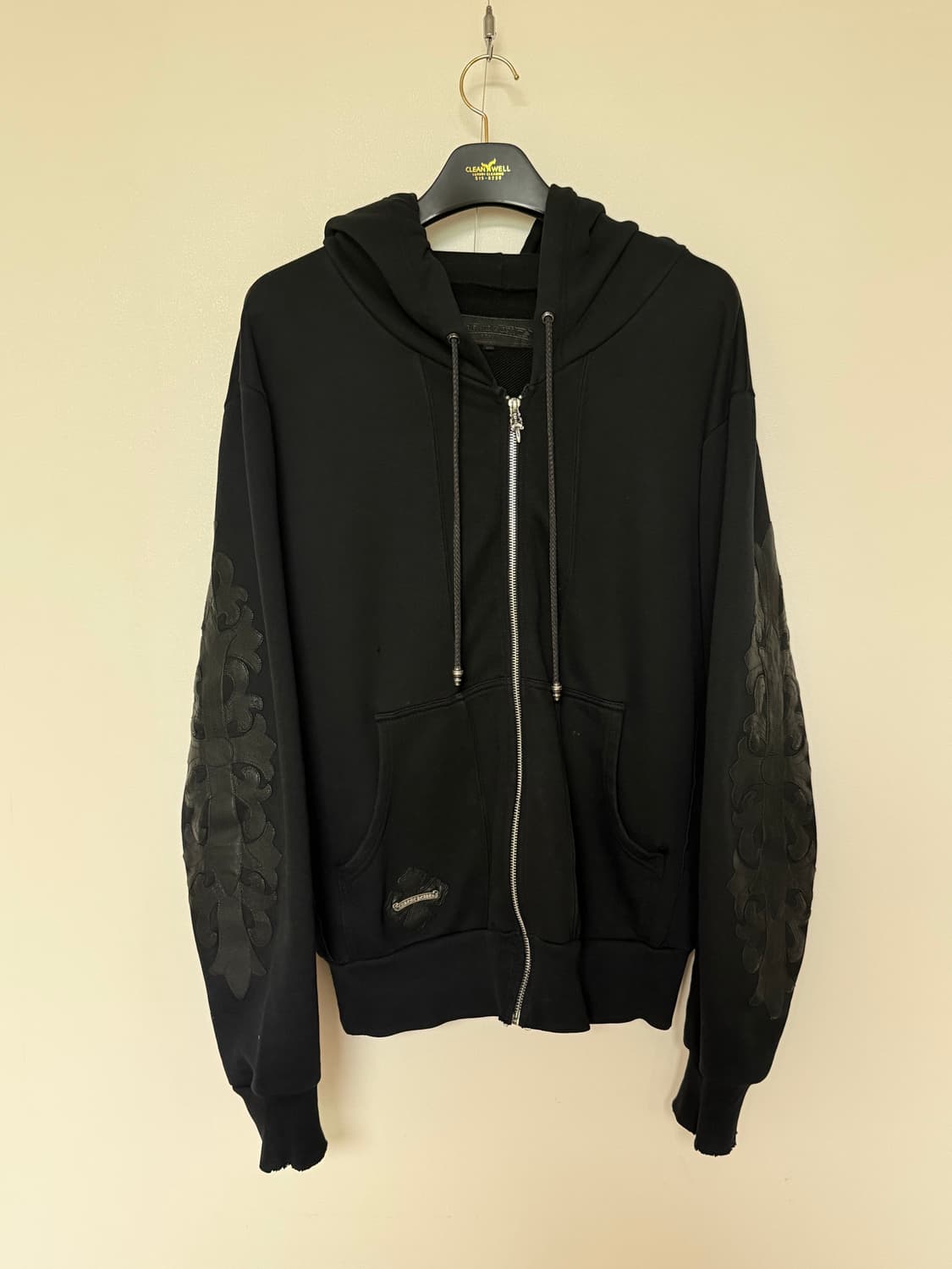 빈티지 크롬하츠 레더패치 후드집업 상품이미지1