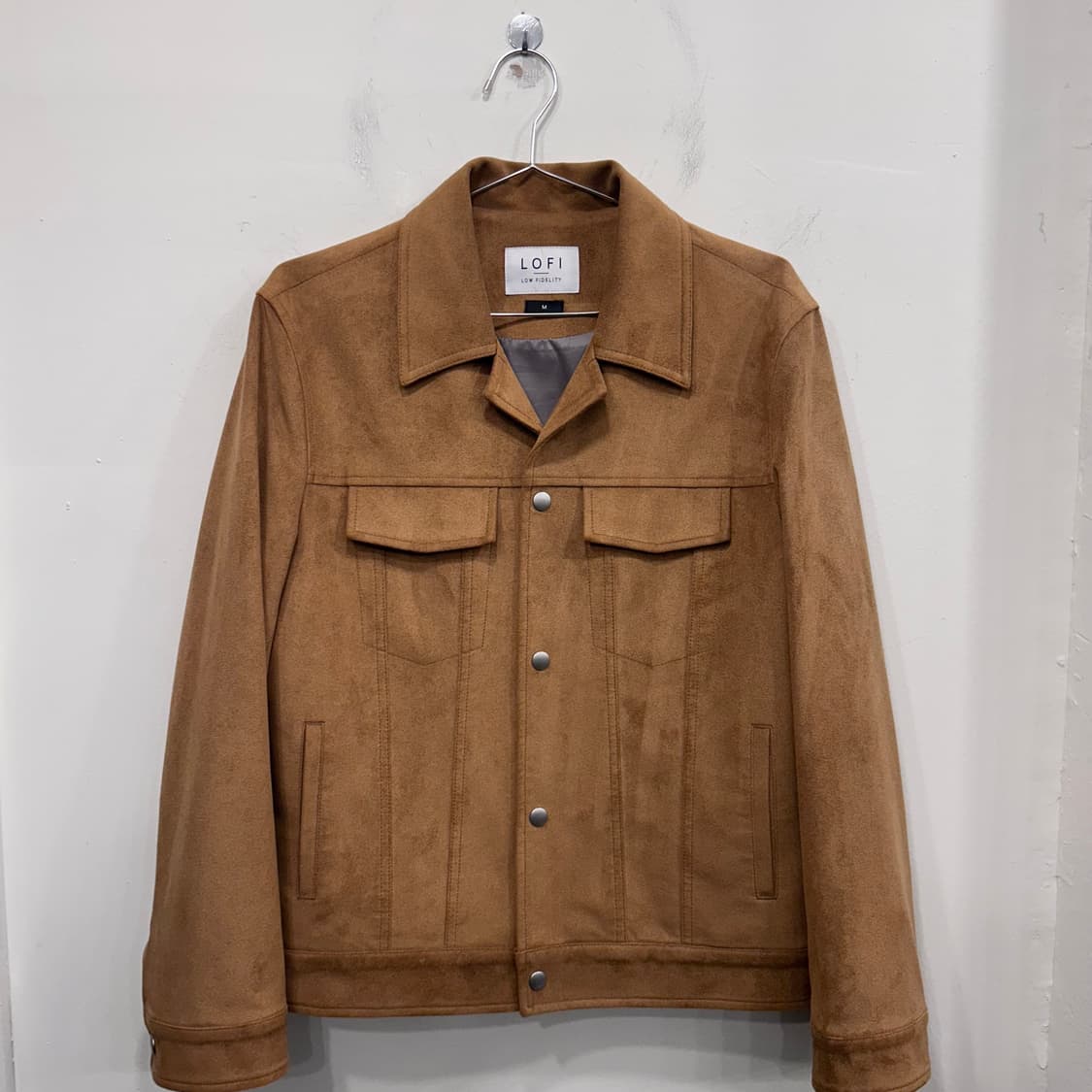 로파이 체스트포켓 버튼 미니멀 스웨이드 자켓 상품이미지2