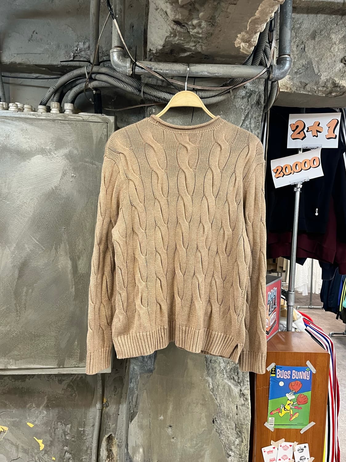 폴로 랄프로렌 트임 꽈배기 니트 베이지 M #csz3670 상품이미지2