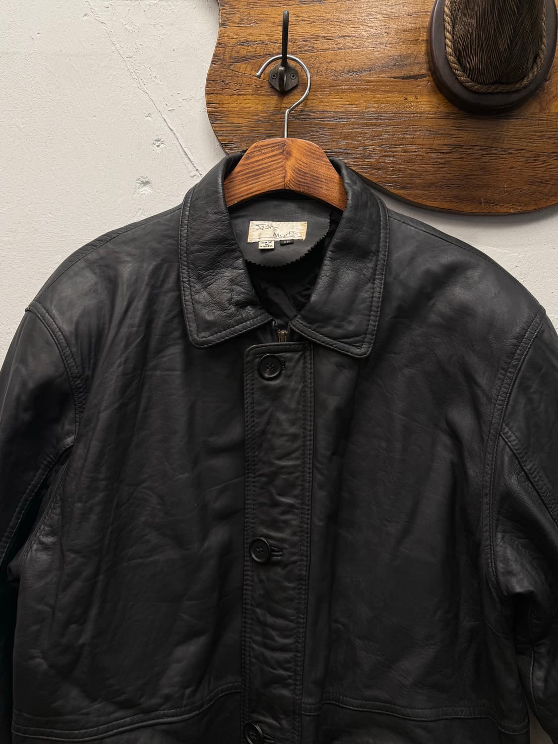 90s Vintage Leather Car Coat 상품이미지3