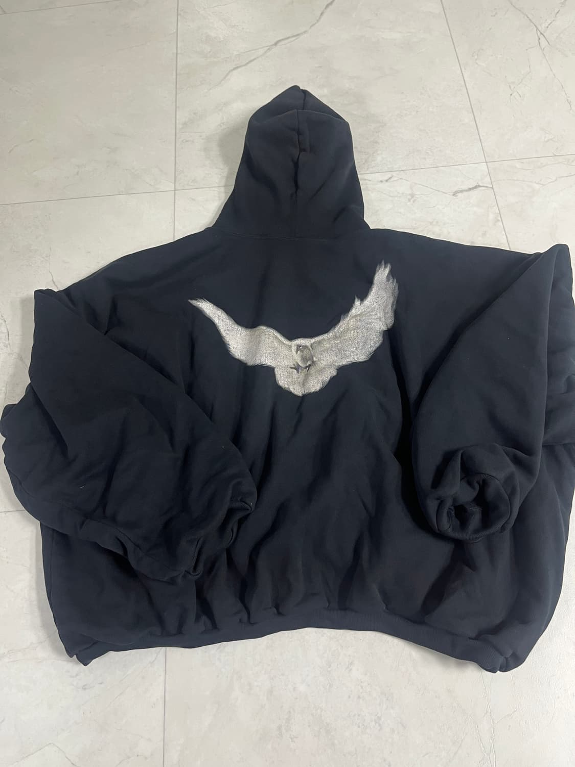 이지 갭 엔지니어드 바이 발렌시아가 도브 후드 워시드 블랙 상품이미지3