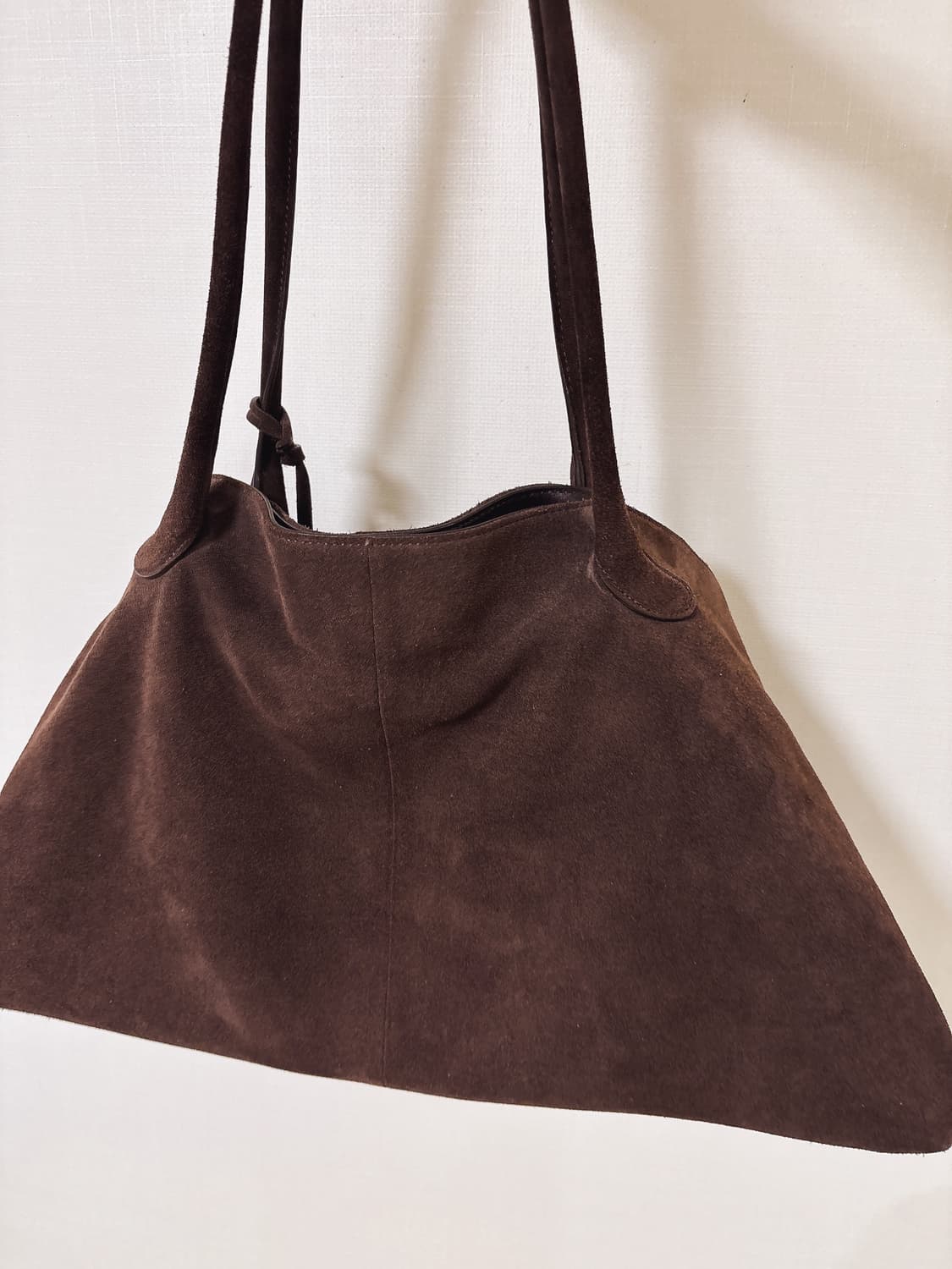 로우클래식 스웨이드 리얼레더 빅숄더백 브라운 상품이미지7