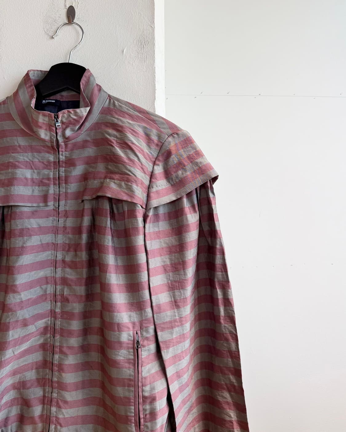 질샌더 네이비 딥핑크 스트라이프 자켓  상품이미지5
