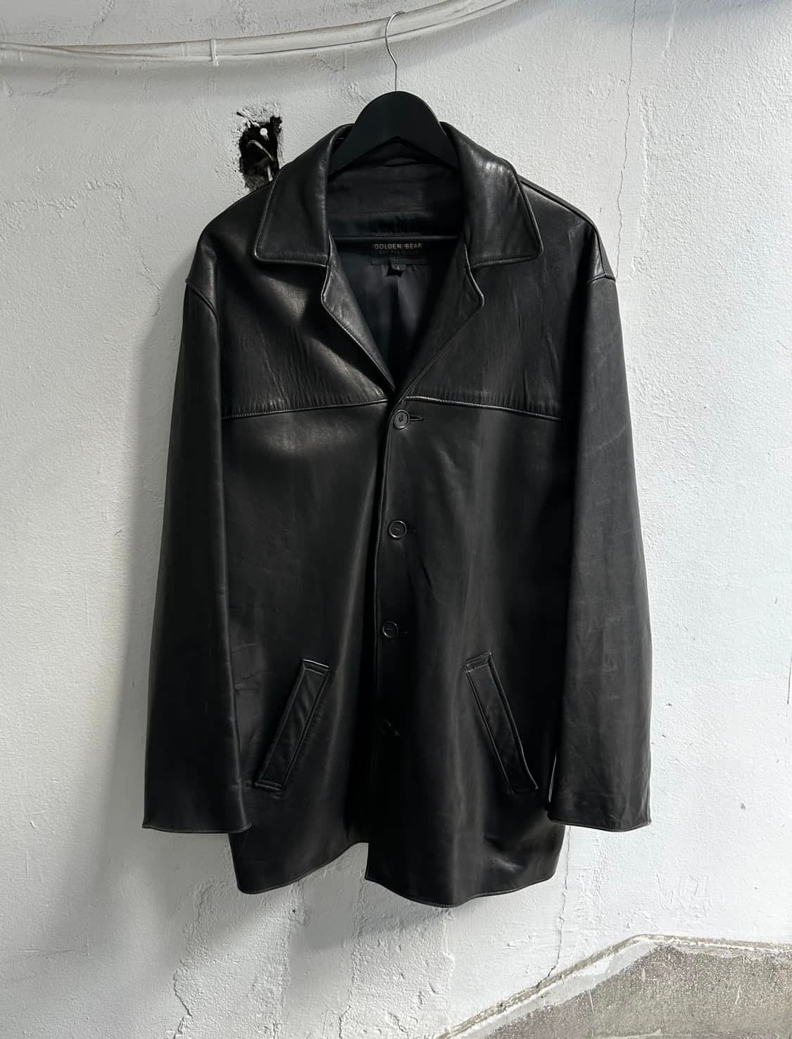 L)90‘s USA made  골든베어 레더 코트 오버사이즈 코트 카코트 상품이미지1