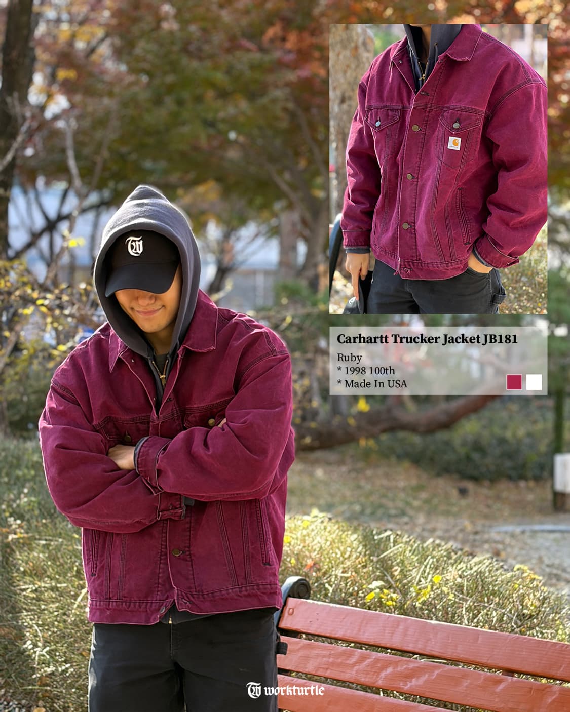 80s 칼하트 트러커 루비 JB181 RBY XL USA 🇺🇸 상품이미지2