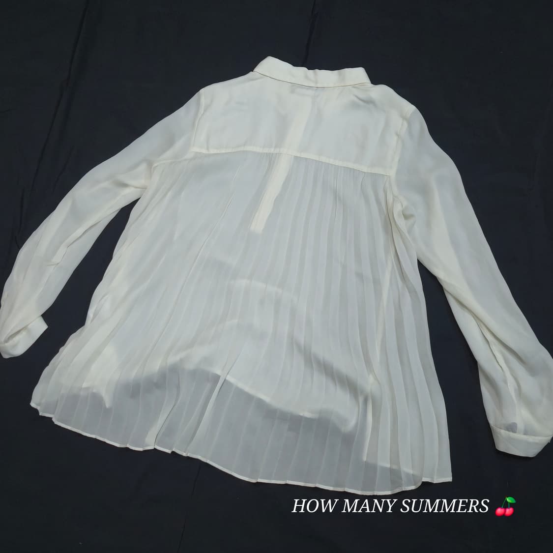 뒷주름 롱 블라우스 시스루 히든버튼 화이트 셔츠 상품이미지4