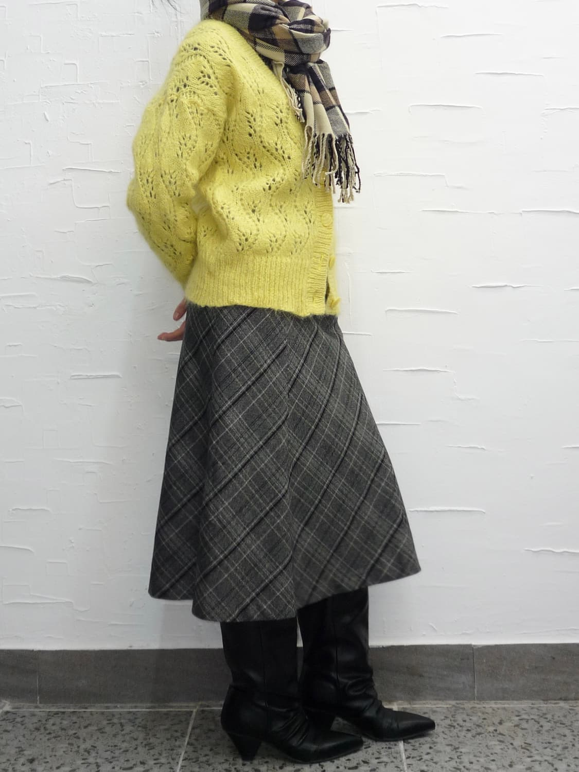 flowy check midi skirt 상품이미지4