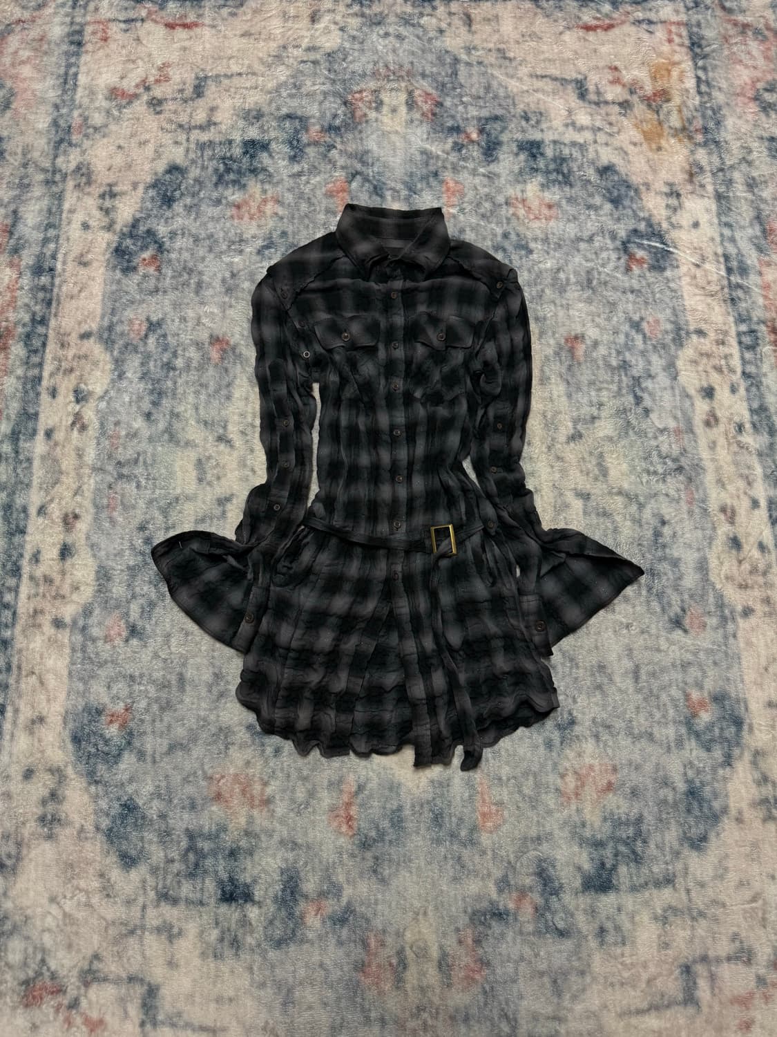 Fuga 00s transform wrinkle gimmick shirt 상품이미지2