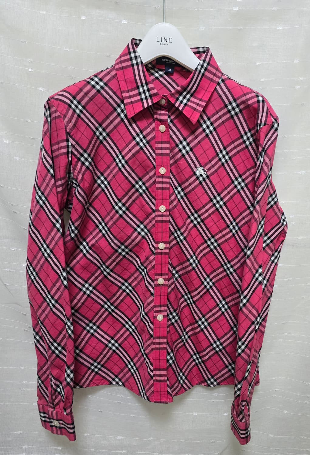 버버리 핫핑크 체크셔츠 상품이미지1
