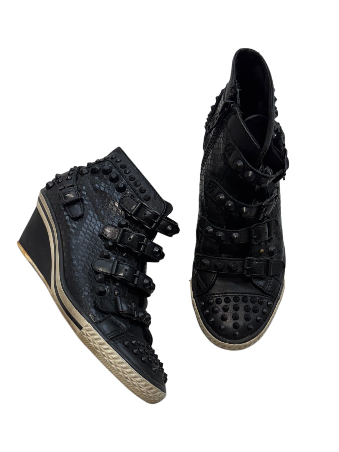 ASH 스터드 버클 파이톤 웨지힐 하이탑스니커즈  상품이미지2