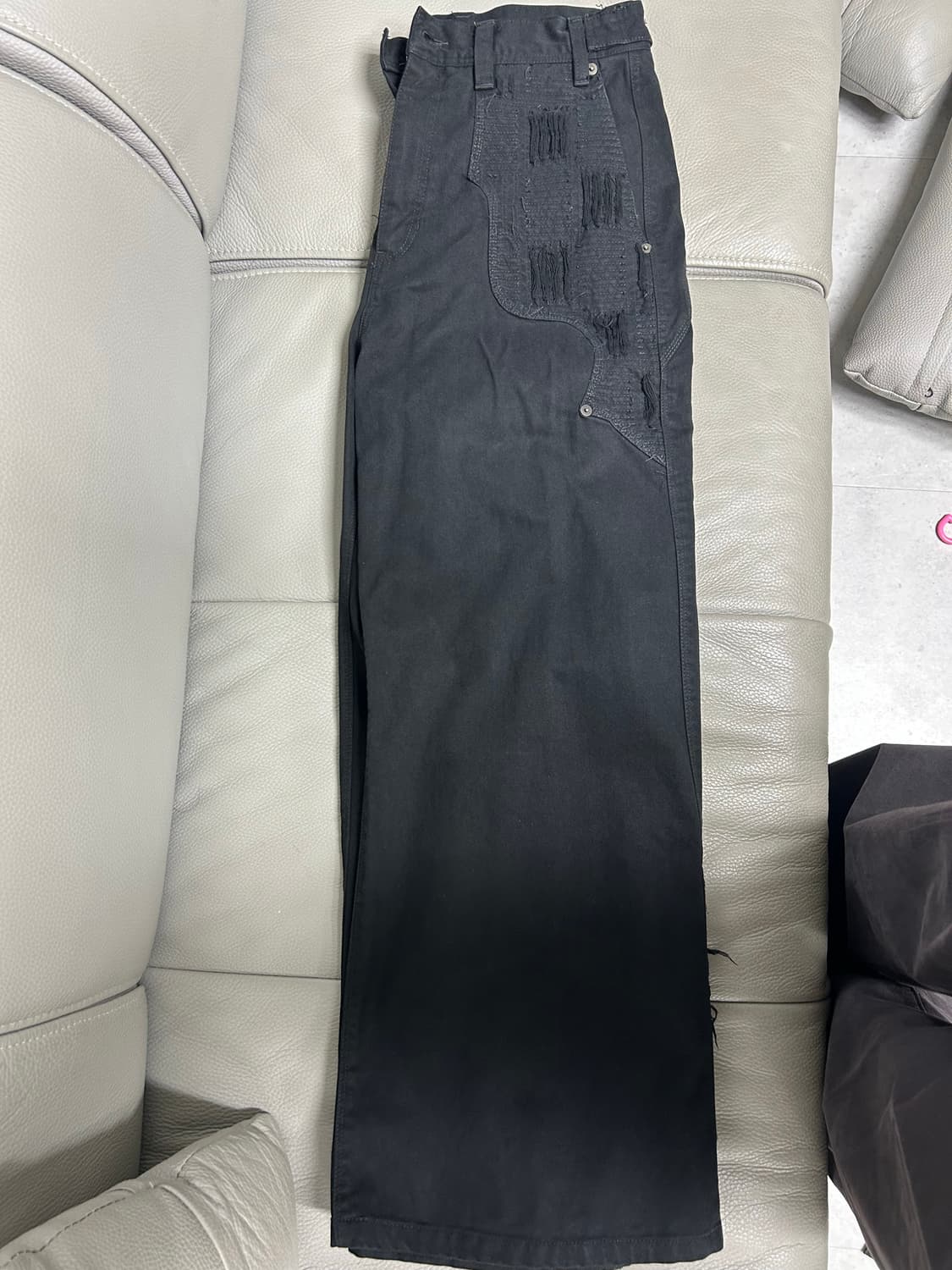 2)폴리테루 웨스턴 보로 팬츠 데님 블랙 상품이미지1