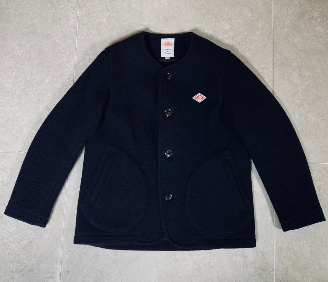 단톤 노카라 울자켓 네이비 상품이미지1