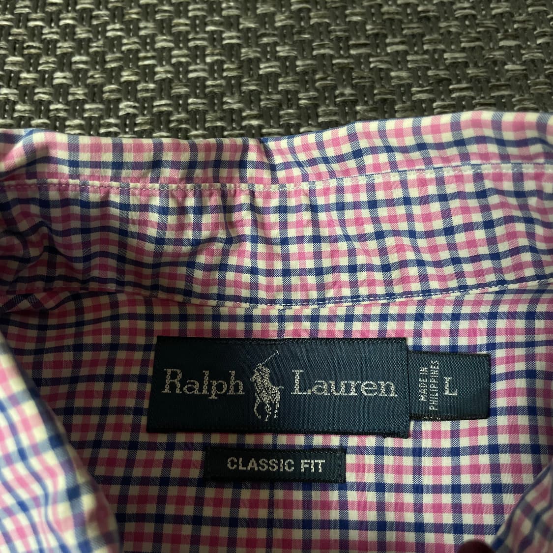  폴로랄프로렌 핑크네이비 체크 긴팔 셔츠 클래식핏 L  상품이미지4