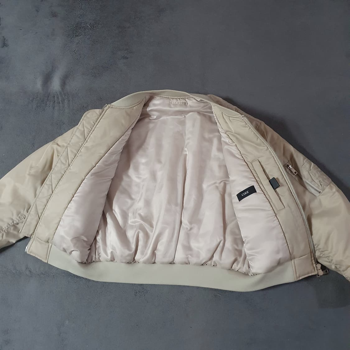 쿠어 오버핏 ma-1 자켓 L 크림베이지 상품이미지7